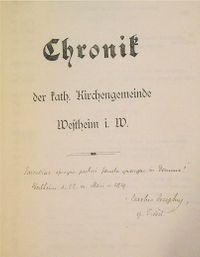 Chronik der Kath. Kirchengemeinde Westheim i. W.